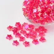 11mm Iridescent star beads - Fuchsia AB x50