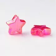 11mm Iridescent star beads - Fuchsia AB x50