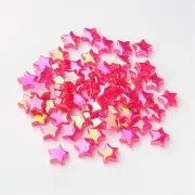 11mm Iridescent star beads - Fuchsia AB x50