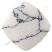 8mm Flat square gemstone bead - Howlite x1