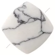 8mm Flat square gemstone bead - Howlite x1