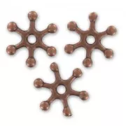 Metal spacer beads rays 15mm Old copper tone x4