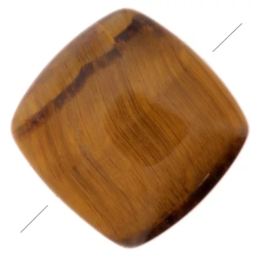 8mm Flat square gemstone bead - Tiger Eye x1