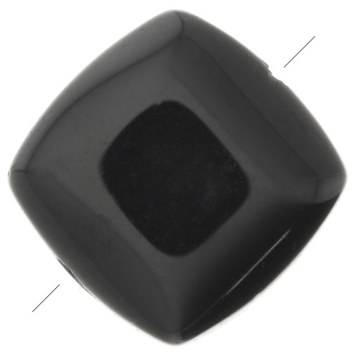 8mm Flat square gemstone bead - Black Onyx x1