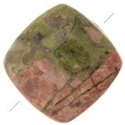 8mm Flat square gemstone bead - Unakite x1|raw }}