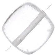 8mm Flat square gemstone bead - Rock Crystal x1|raw }}