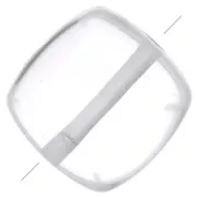 8mm Flat square gemstone bead - Rock Crystal x1