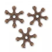 Metal spacer beads rays 10mm Old copper tone x10