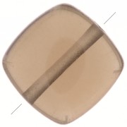 8mm Flat square gemstone bead - Smoky Quartz x1
