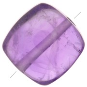 8mm Flat square gemstone bead - Amethyst x1