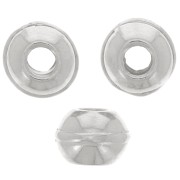 Metal beads Big holes 9mm Rhodium tone  x5|raw }}