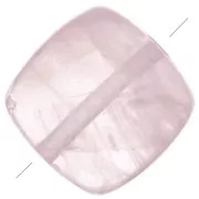 8mm Flat square gemstone bead - Rose Quartz x1