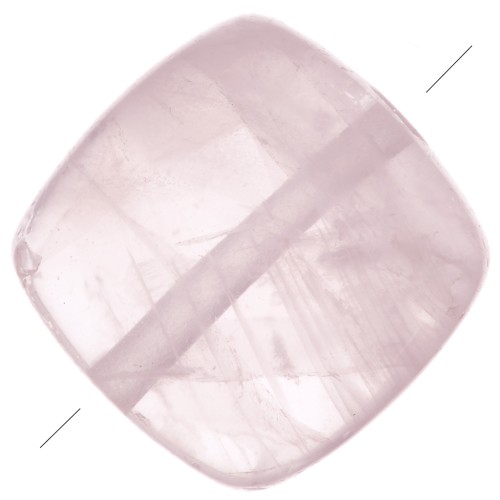 8mm Flat square gemstone bead - Rose Quartz x1
