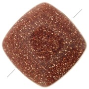 8mm Gold Stone Flat Square Bead - Imitation Sunstone x1|raw }}