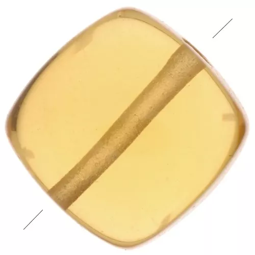 8mm Flat square imitation gemstone bead - Hydro Citrine x1