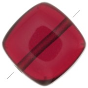 8mm Flat square imitation gemstone bead - Hydro Garnet x1