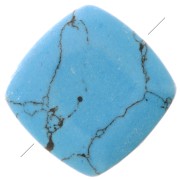 8mm Dyed Flat Square Gemstone Bead - Turquoise imitation x1