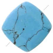 8mm Dyed Flat Square Gemstone Bead - Turquoise imitation x1