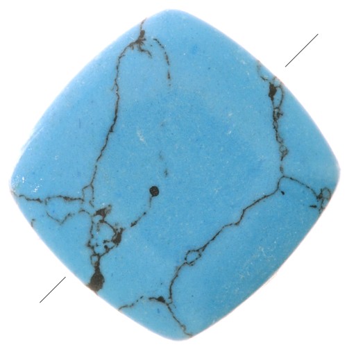 8mm Dyed Flat Square Gemstone Bead - Turquoise imitation x1