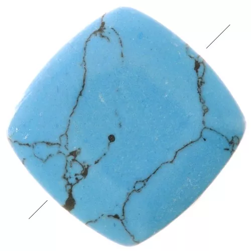 8mm Dyed Flat Square Gemstone Bead - Turquoise imitation x1