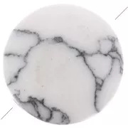 8mm Round flat gemstone bead - Howlite x1