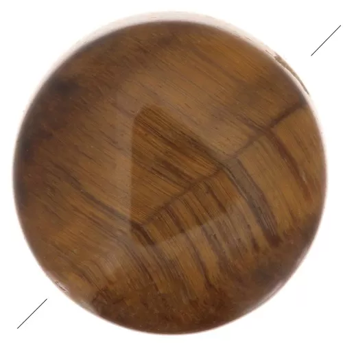 8mm Round flat gemstone bead - Tiger Eye x1