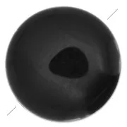 8mm Round flat gemstone bead - Black Onyx x1