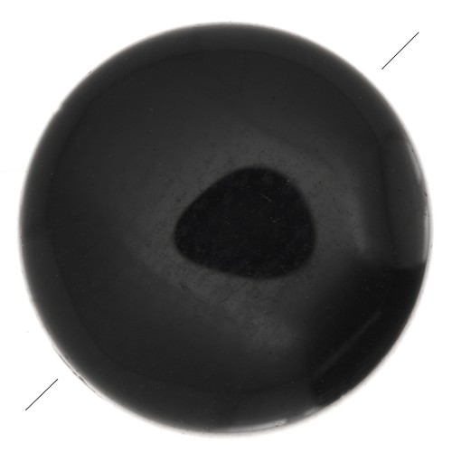 8mm Round flat gemstone bead - Black Onyx x1