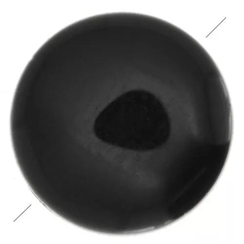 8mm Round flat gemstone bead - Black Onyx x1