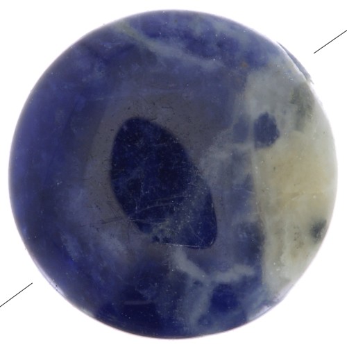 8mm Round flat gemstone bead - Sodalite x1
