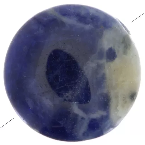 8mm Round flat gemstone bead - Sodalite x1