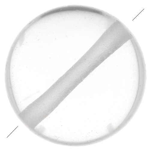 8mm Round flat gemstone bead - Rock Crystal x1