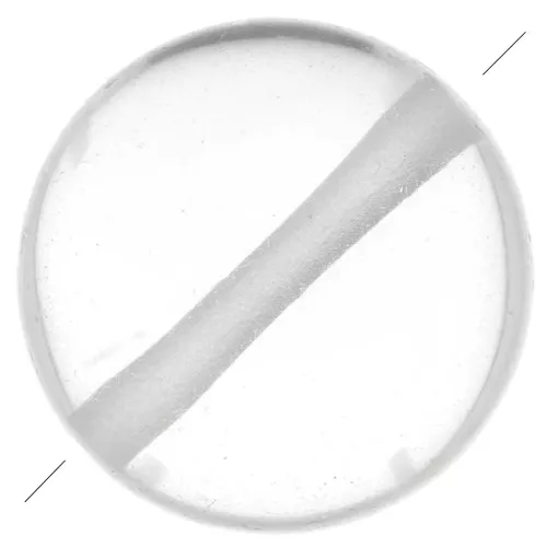 8mm Round flat gemstone bead - Rock Crystal x1