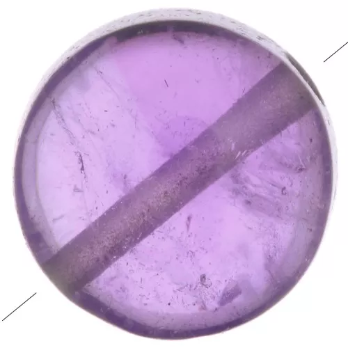 8mm Round flat gemstone bead - Amethyst x1