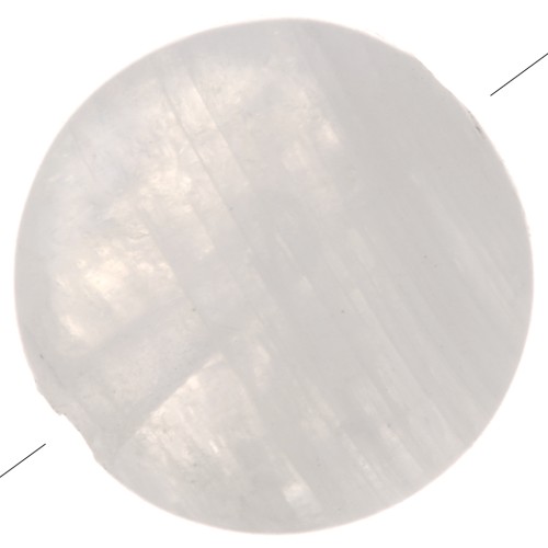 8mm Round flat gemstone bead - Moonstone x1