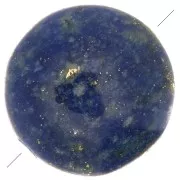 8mm Round flat gemstone bead - Lapis lazuli x1