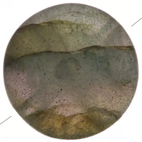 8mm Round flat gemstone bead - Labradorite x1