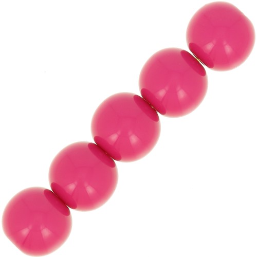 Opaque resin beads 6 mm Fuchsia x10