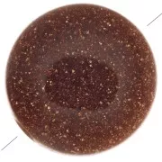 8mm Round flat Gold Tone bead - imitation Sun Stone x1