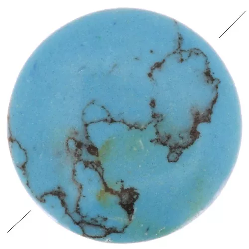 8mm Round flat bead - dyed gemstone - imitation Turquoise x1