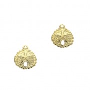 Sand dollar charms 11 mm - Gold-filled x2