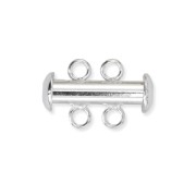 2 strands slide clasp 17mm Silver tone|raw }}