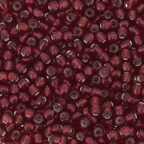 Toho Seed beads 11/0 TO11R25D - Silver Lined Garnet x8g