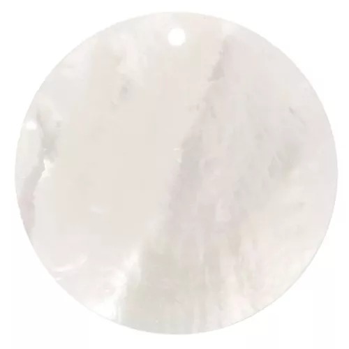25mm Round flat mother-of-pearl pendant - Natural x1