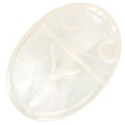 25x18mm Mother of Pearl Oval engraved beetle cabochon - Natural x1