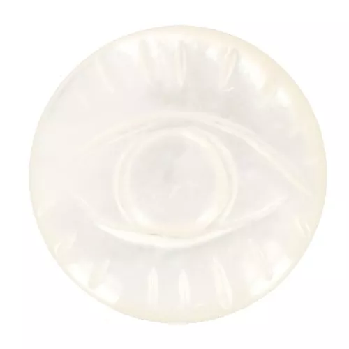 16 mm Round engraved mother-of-pearl eye cabochon - Natural x1