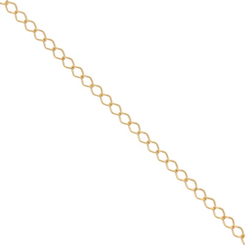 2.75mm Rombo chain - 3 microns Gold plated x50cm