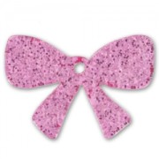 Knot 19x28mm Pink Glitter x1