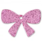 Knot 19x28mm Pink Glitter x1