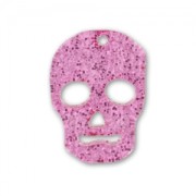 Pendant Skull 23 mm Pink glitter x1|raw }}